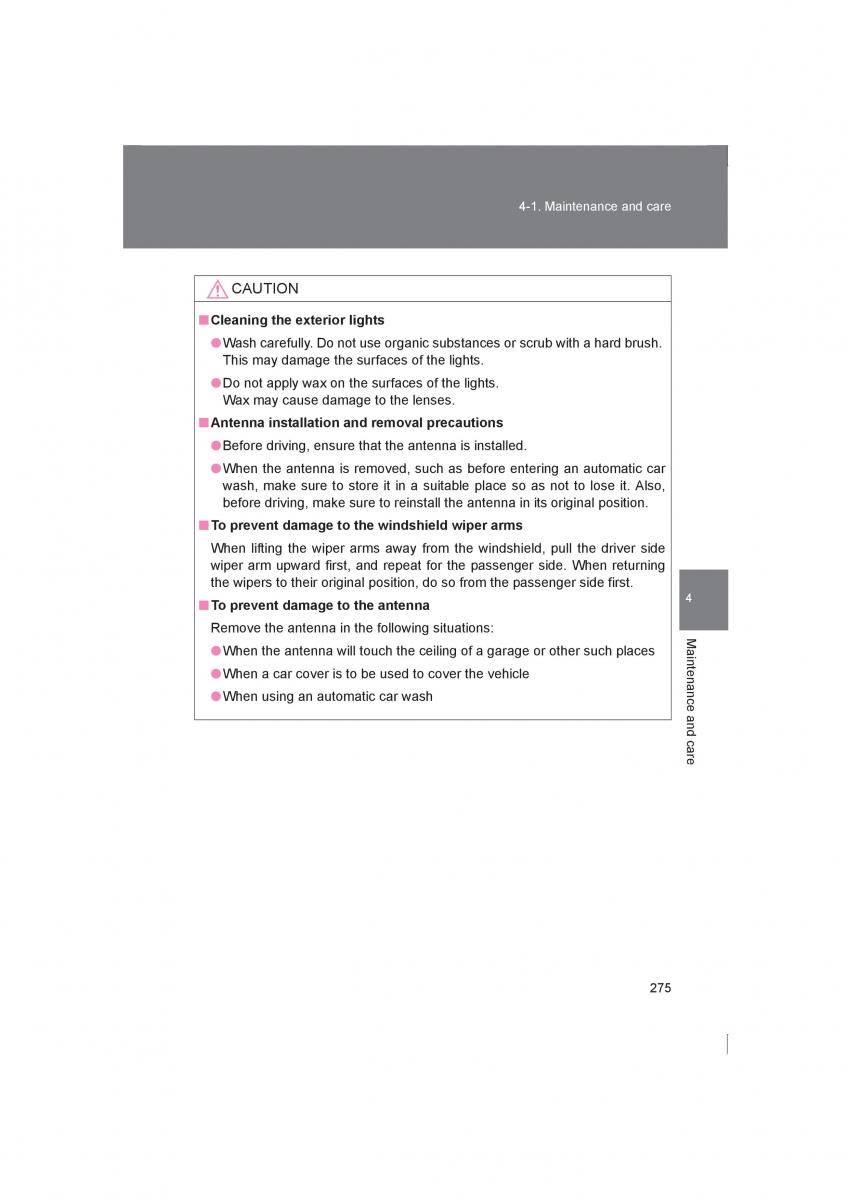 Subaru BRZ owners manual / page 275