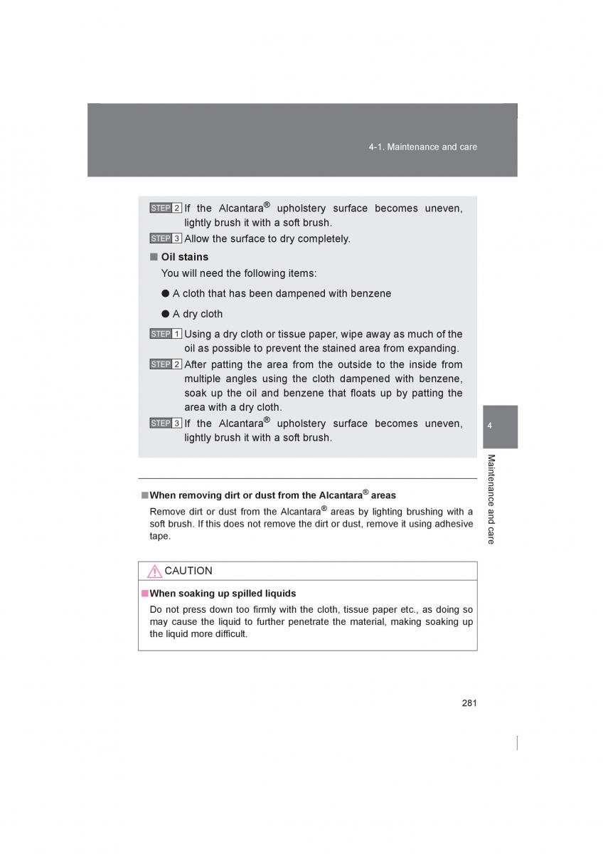 Subaru BRZ owners manual / page 281