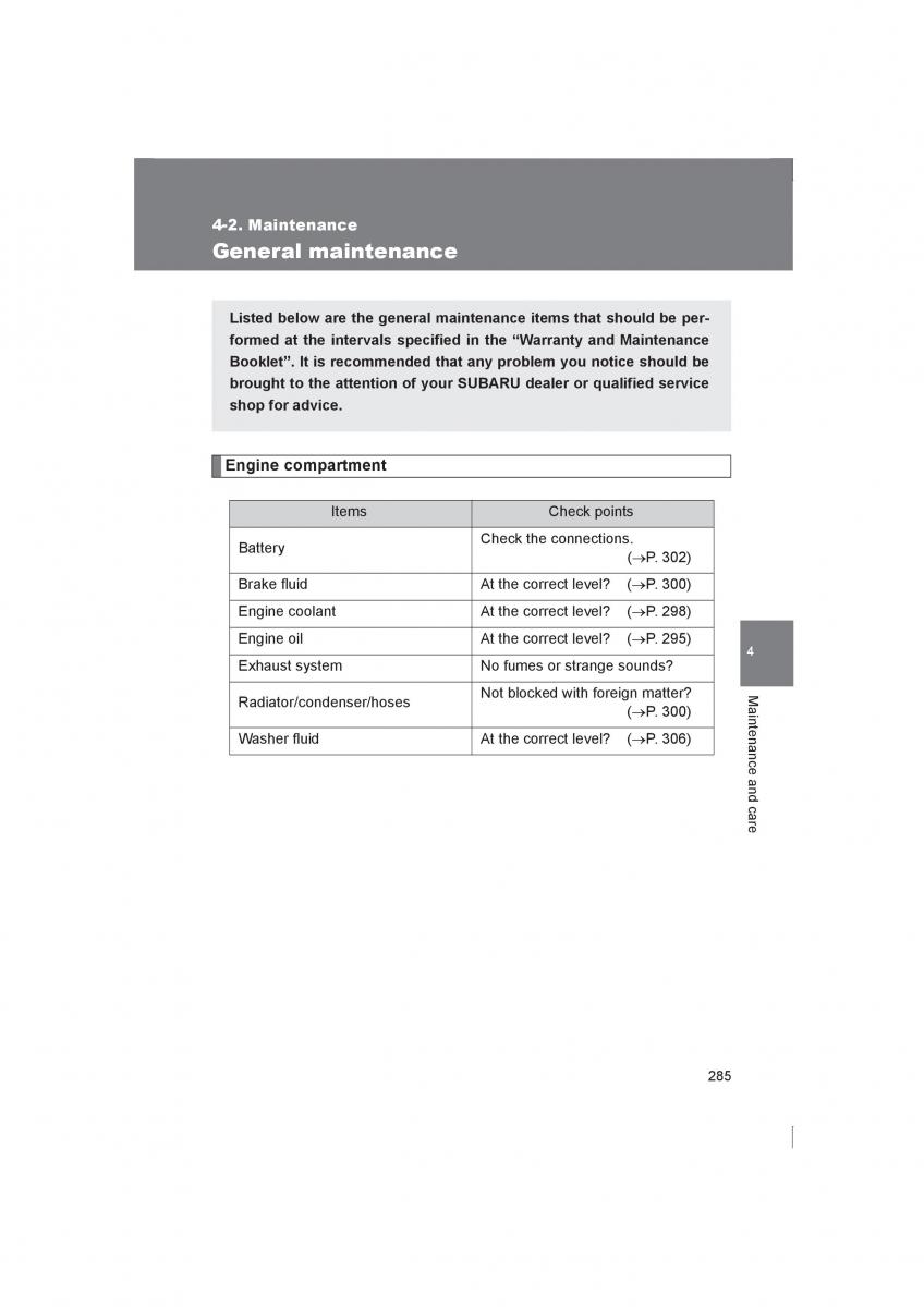 Subaru BRZ owners manual / page 285