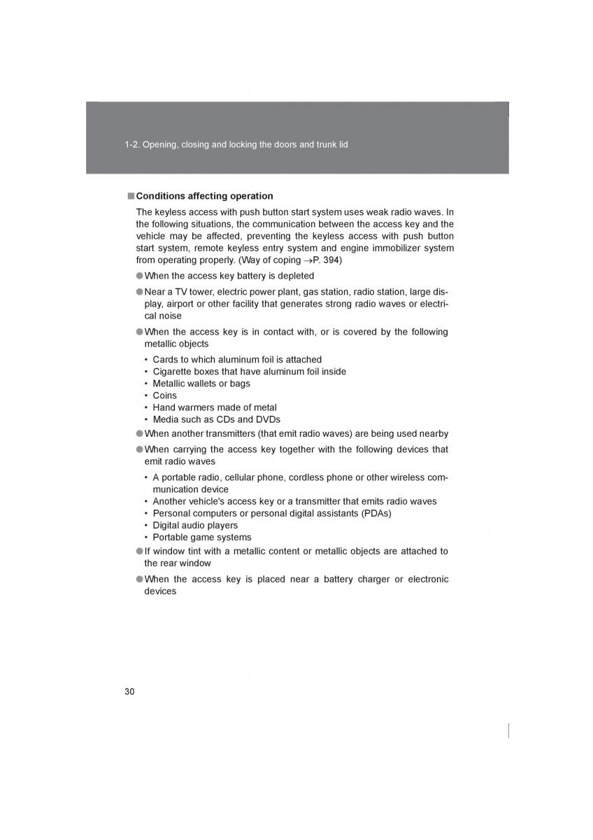 Subaru BRZ owners manual / page 30