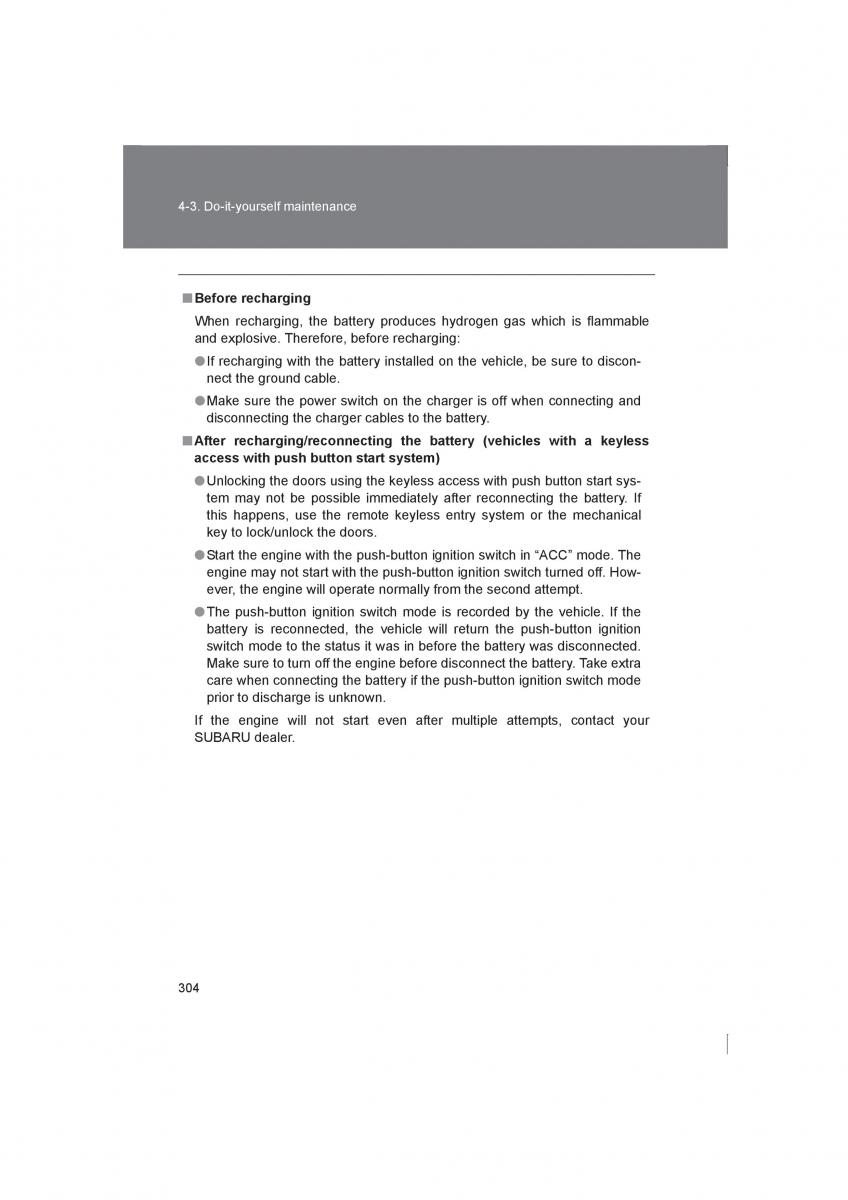 Subaru BRZ owners manual / page 304