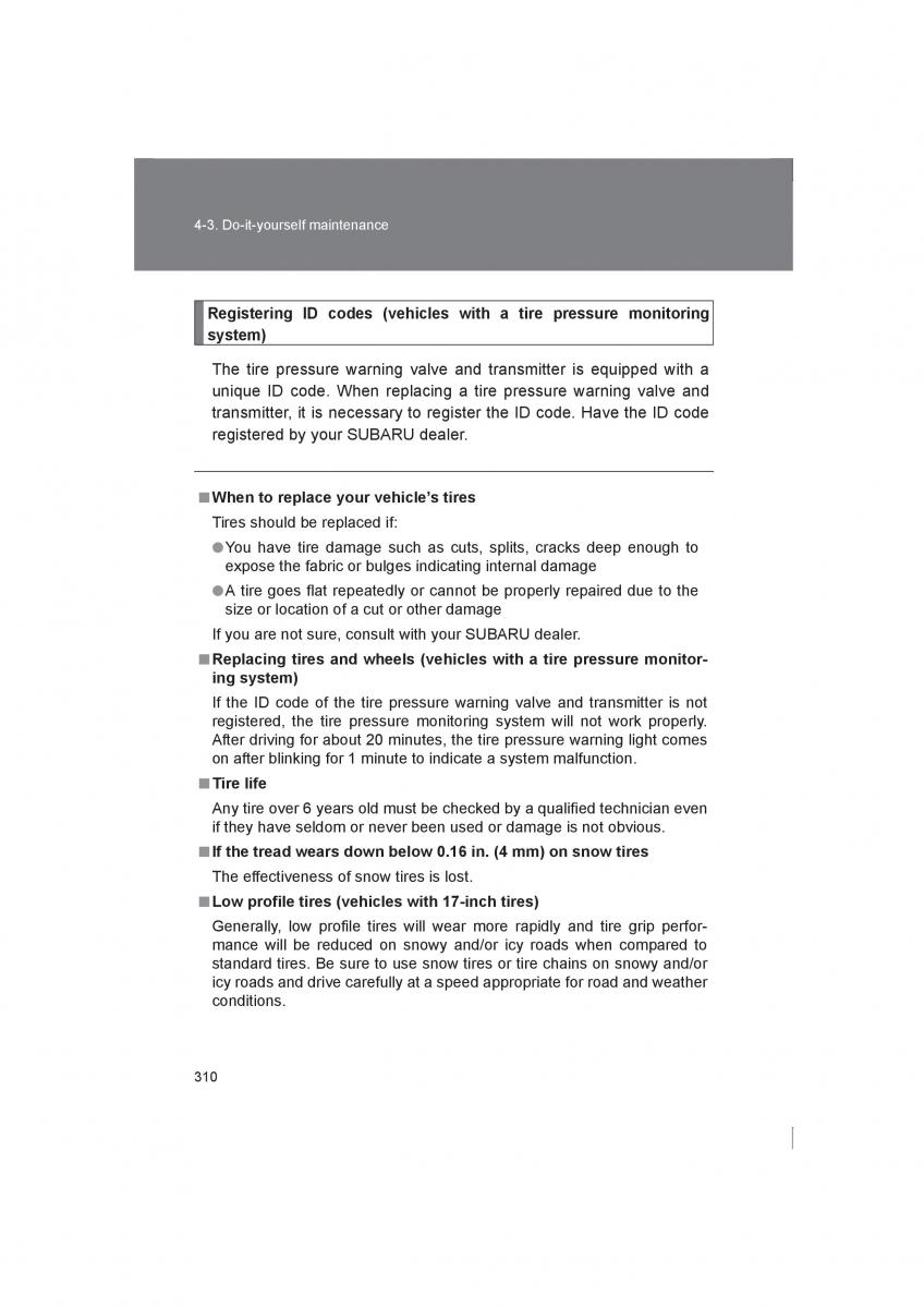 Subaru BRZ owners manual / page 310