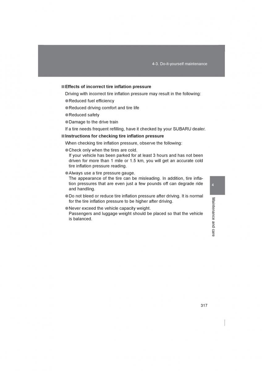 Subaru BRZ owners manual / page 317