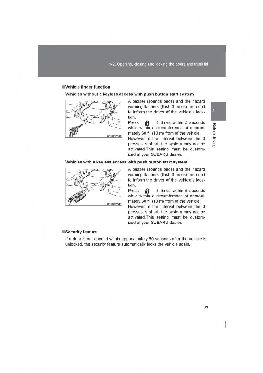 Subaru BRZ owners manual / page 39