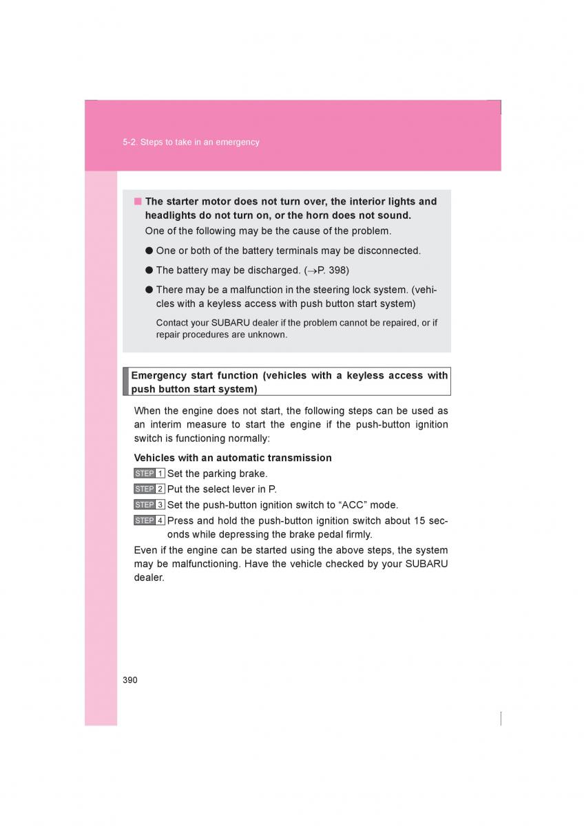 Subaru BRZ owners manual / page 390
