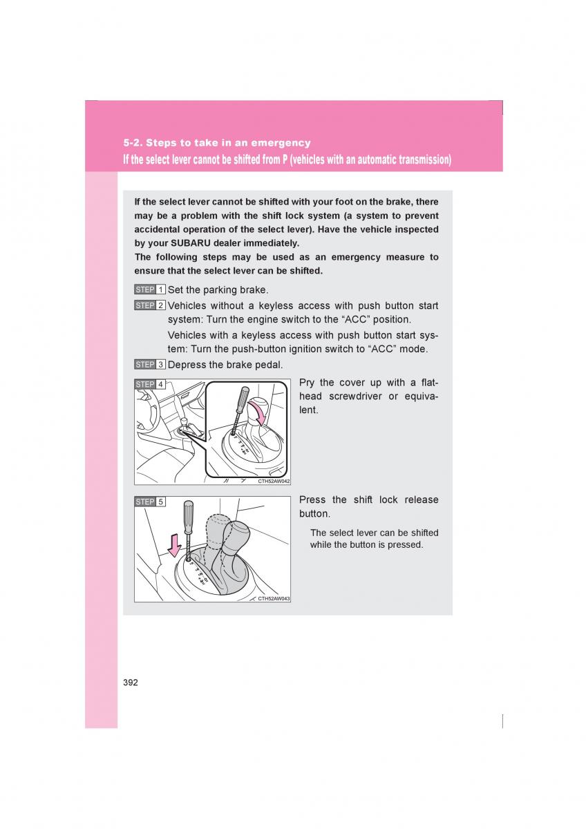 Subaru BRZ owners manual / page 392