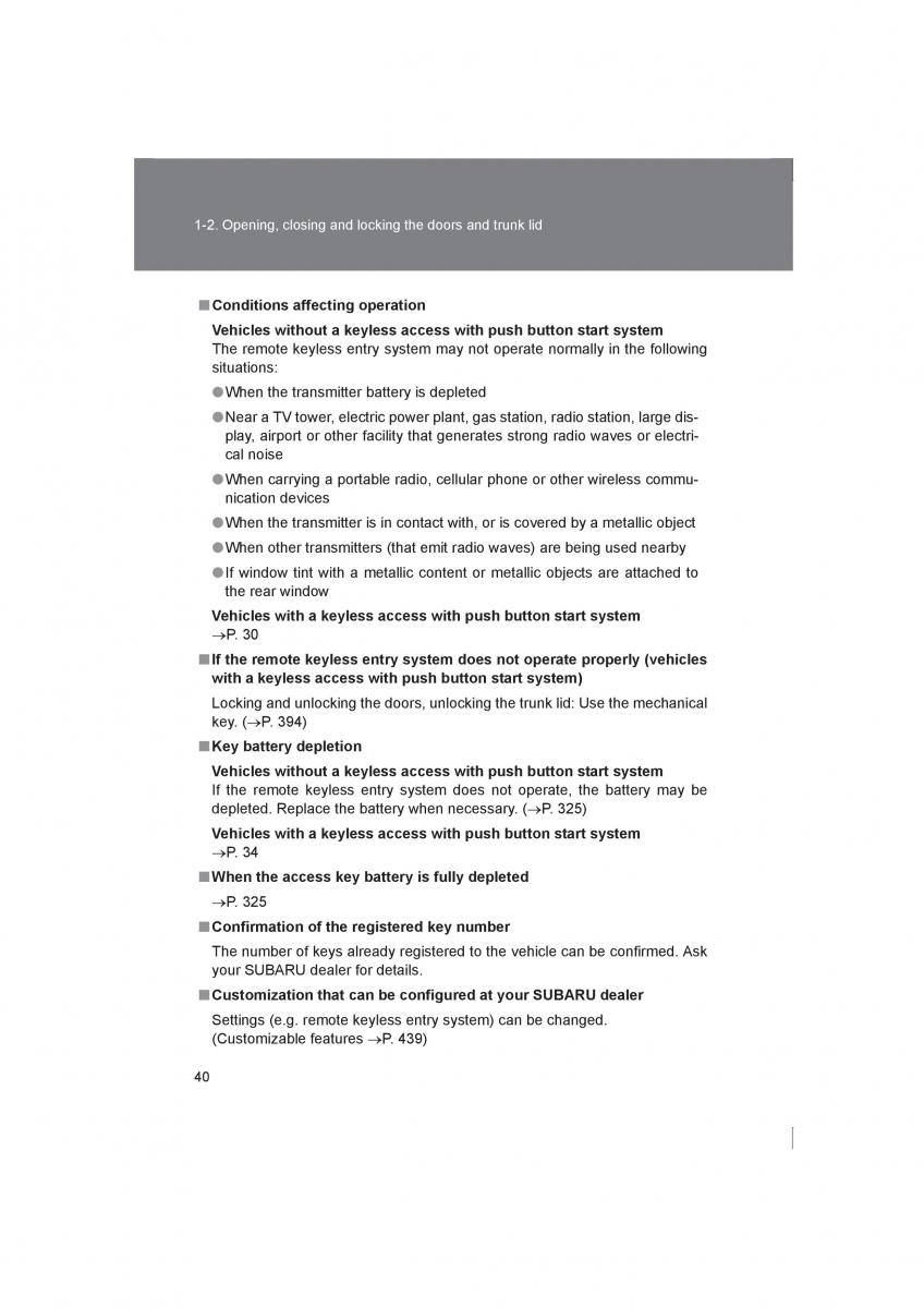 Subaru BRZ owners manual / page 40