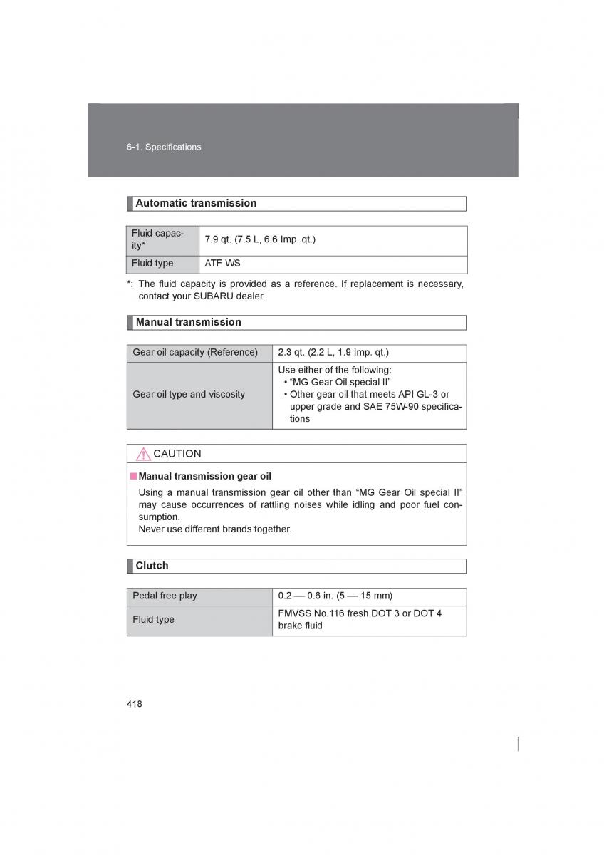 Subaru BRZ owners manual / page 418