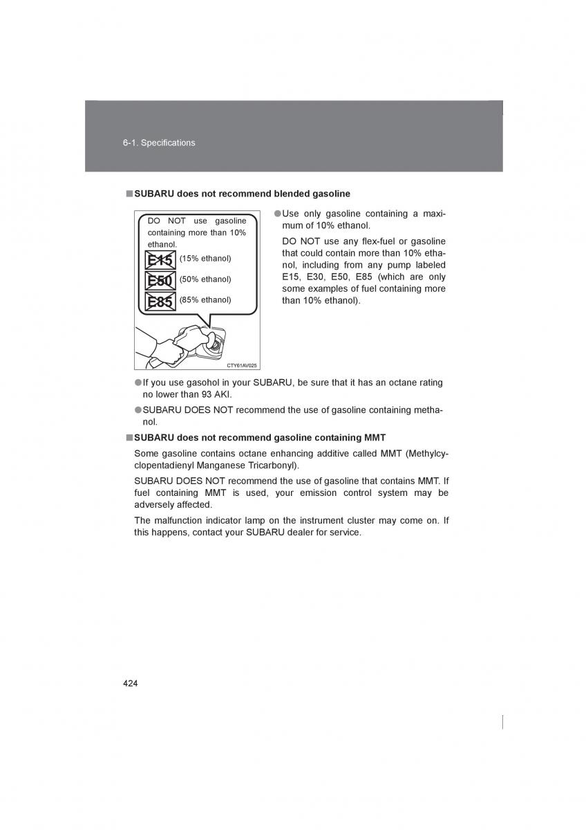 Subaru BRZ owners manual / page 424