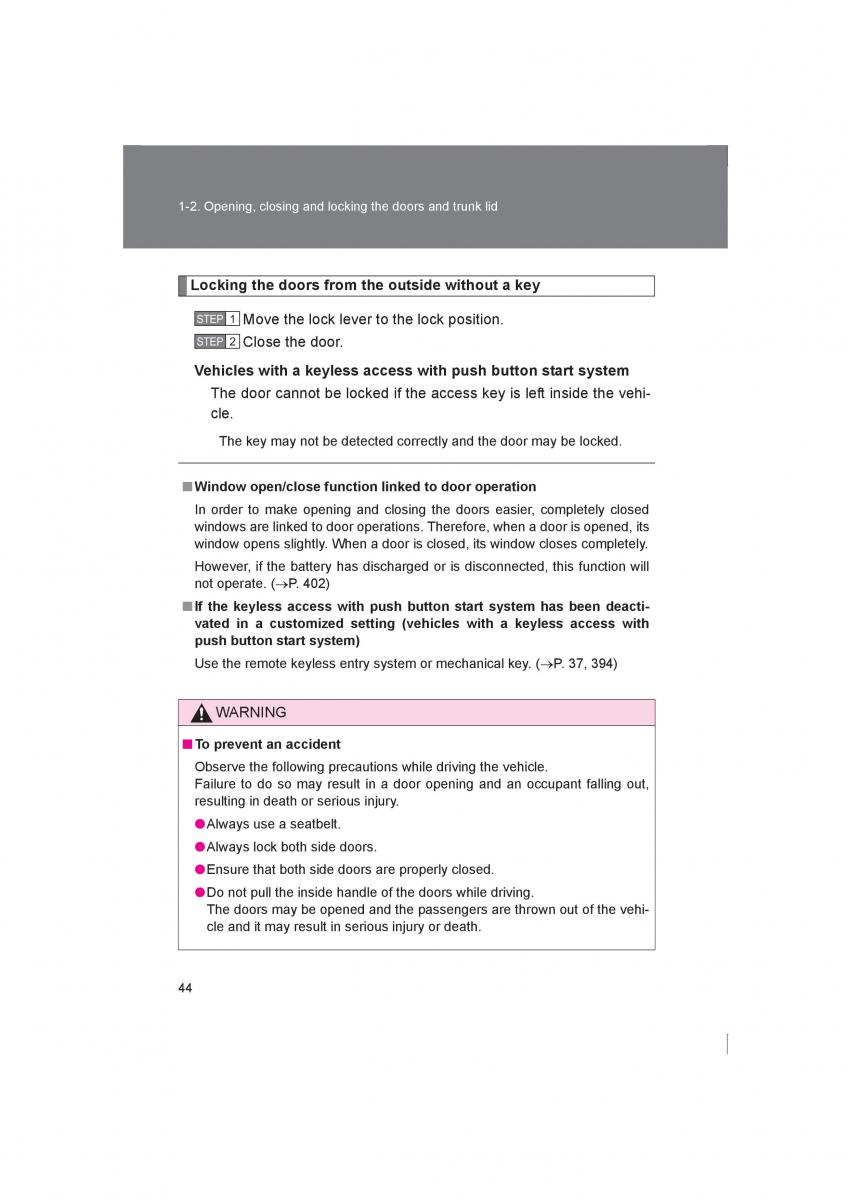 Subaru BRZ owners manual / page 44