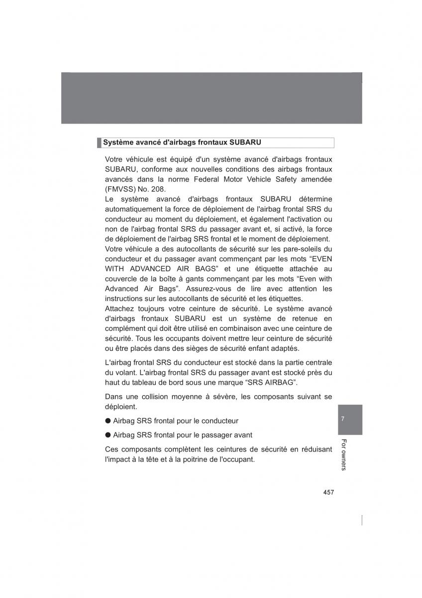 Subaru BRZ owners manual / page 457