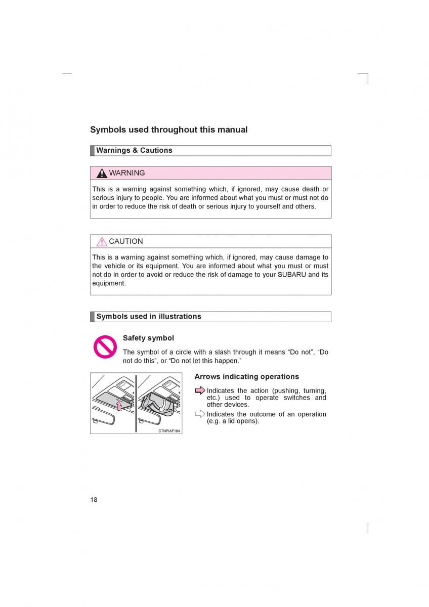Subaru BRZ owners manual / page 18