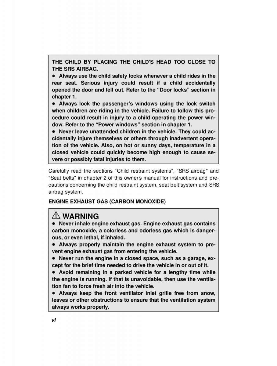 manual  Subaru Forester I 1 owners manual / page 6