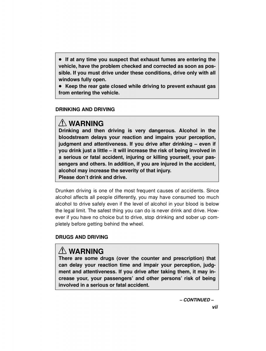 manual  Subaru Forester I 1 owners manual / page 7