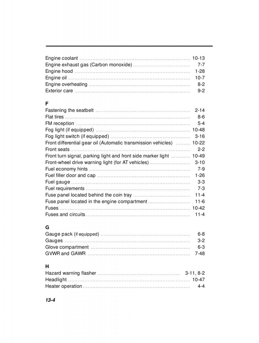 manual  Subaru Forester I 1 owners manual / page 13