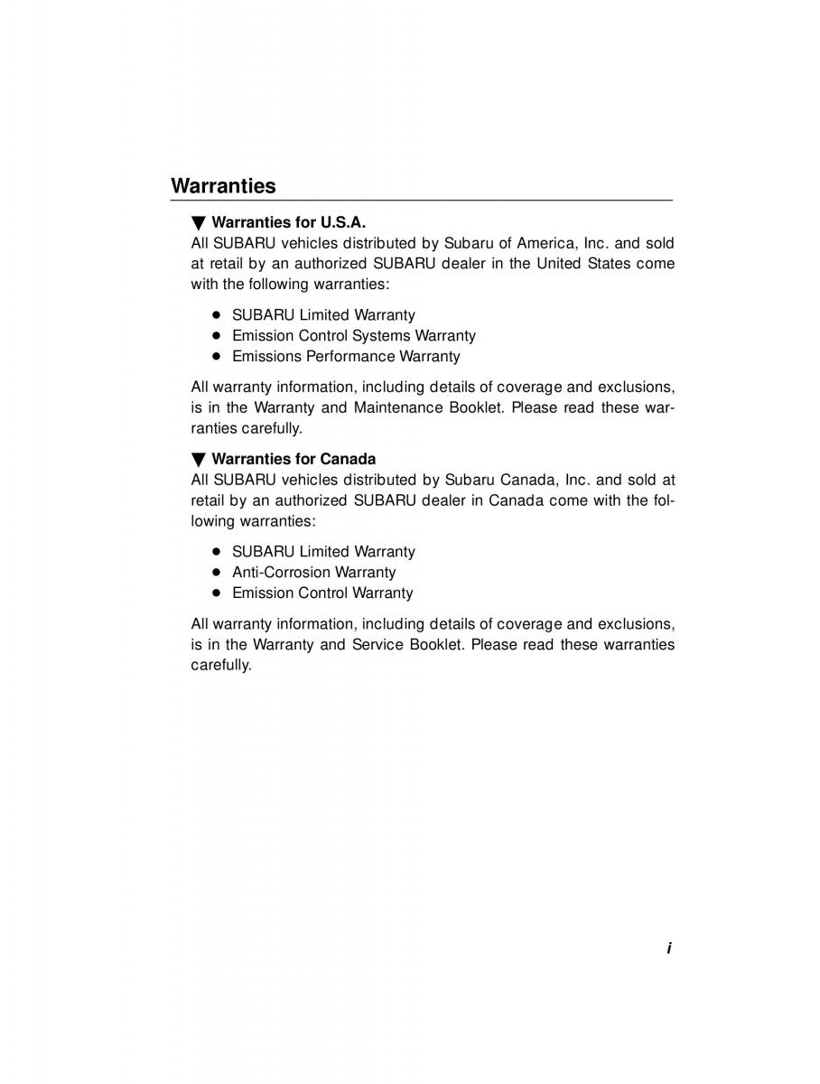 Subaru Forester I 1 owners manual / page 19