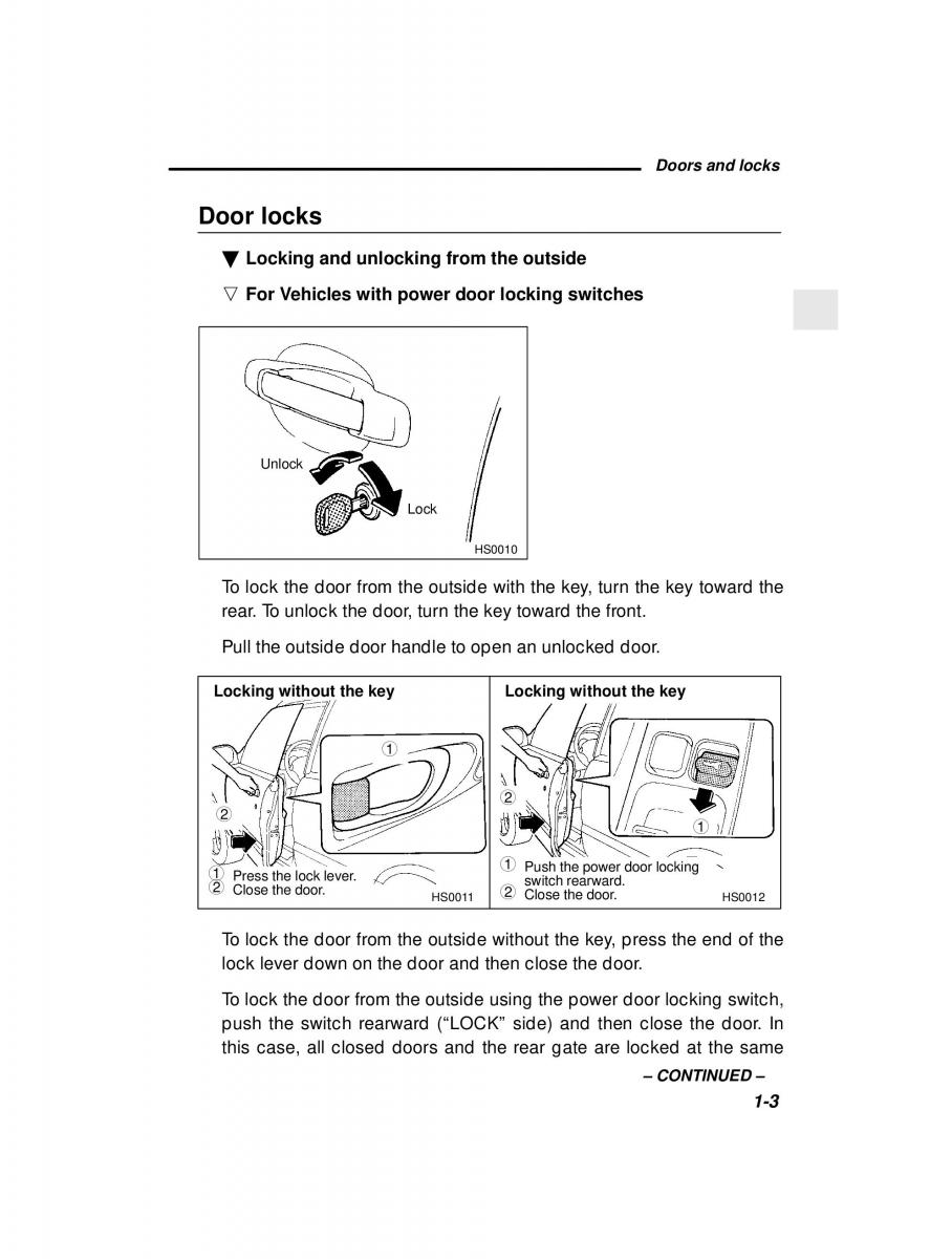 Subaru Forester I 1 owners manual / page 22