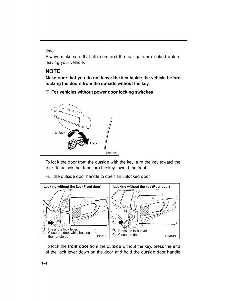 Subaru Forester I 1 owners manual / page 23