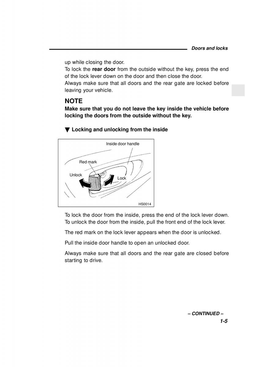 Subaru Forester I 1 owners manual / page 24