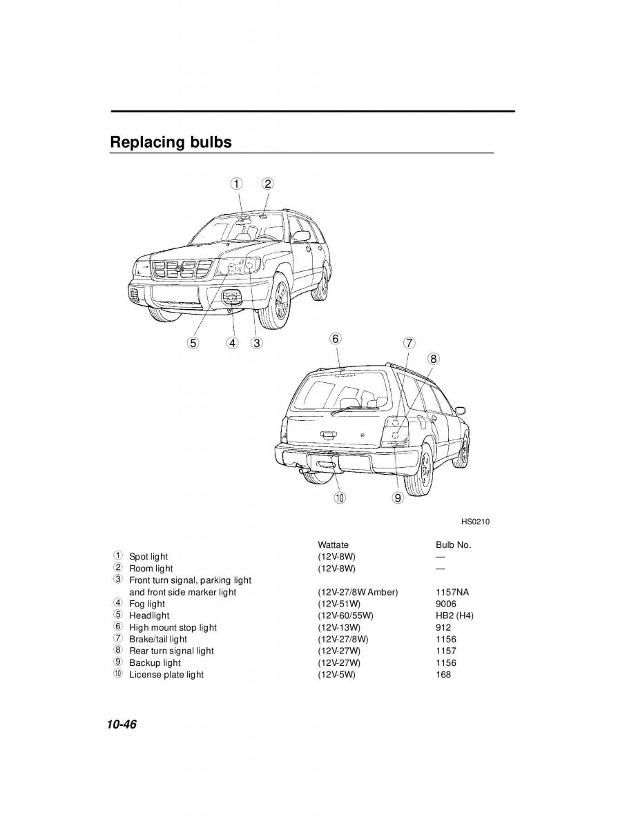 Subaru Forester I 1 owners manual / page 302