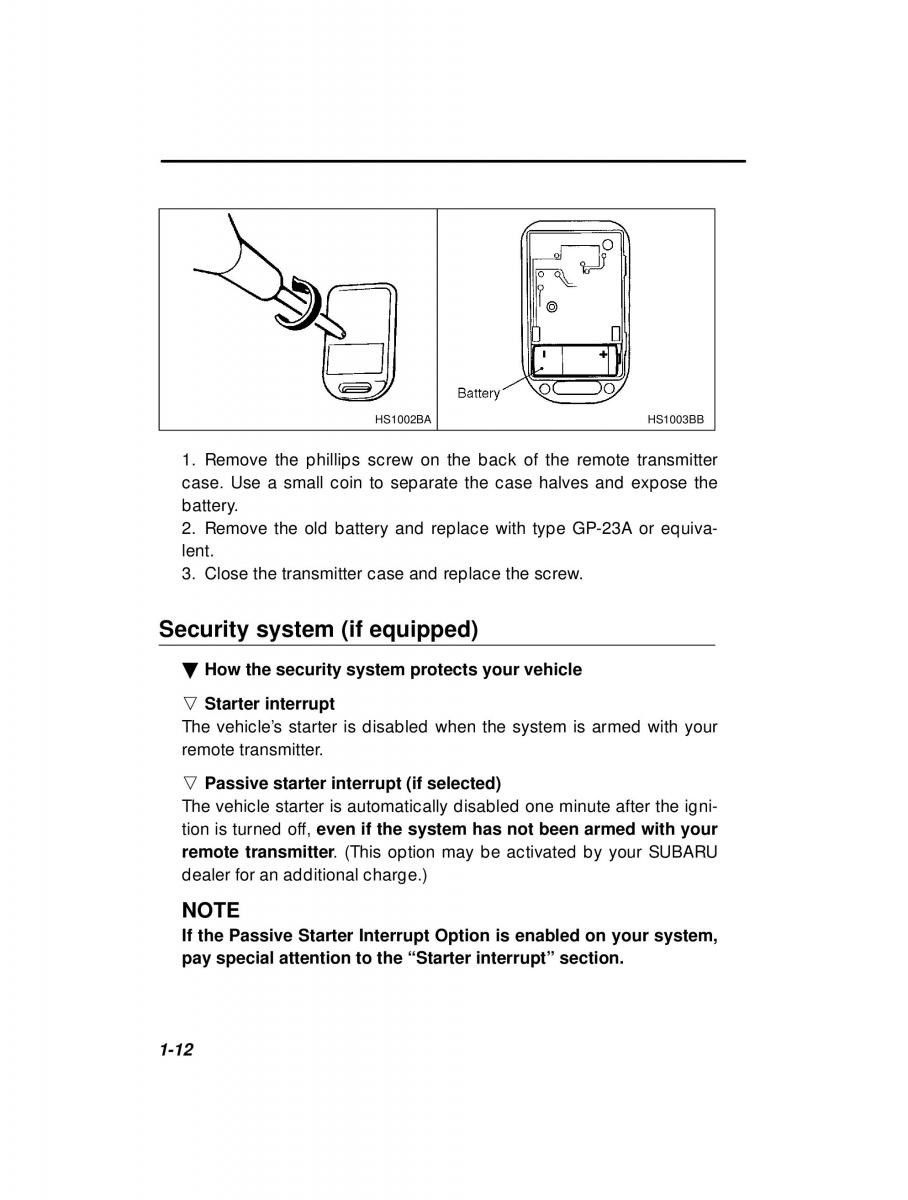 Subaru Forester I 1 owners manual / page 31