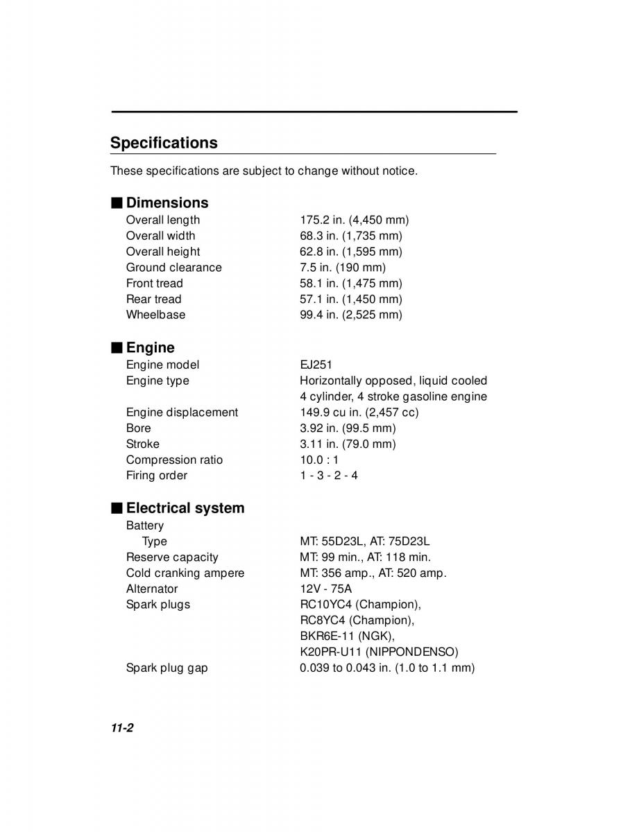 manual  Subaru Forester I 1 owners manual / page 312