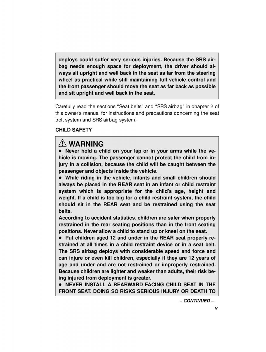 manual  Subaru Forester I 1 owners manual / page 5