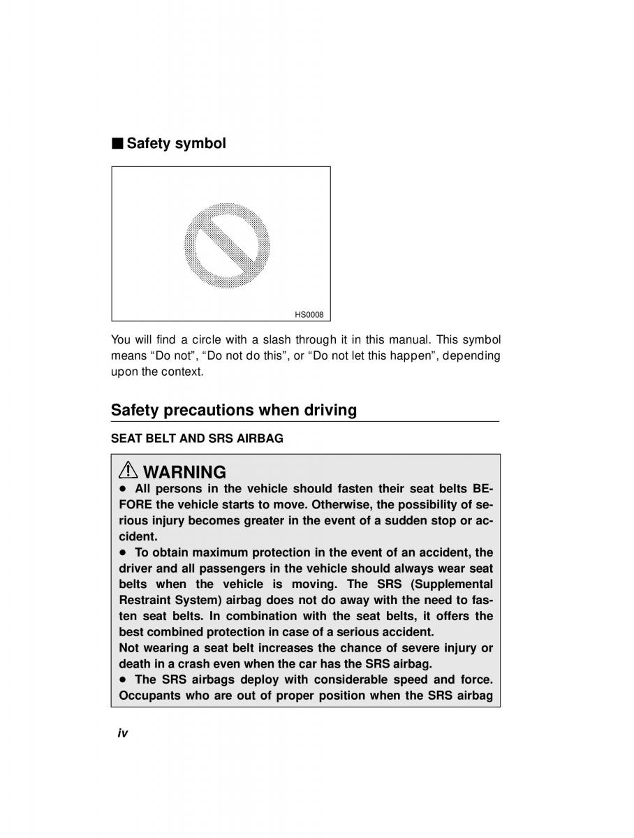 Subaru Forester I 1 owners manual / page 4