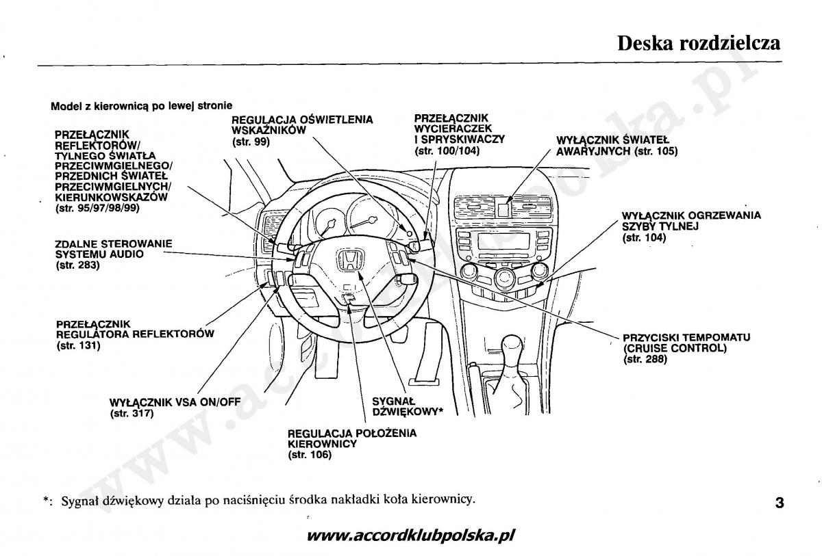 Honda Accord VII 7 instrukcja obslugi / page 7
