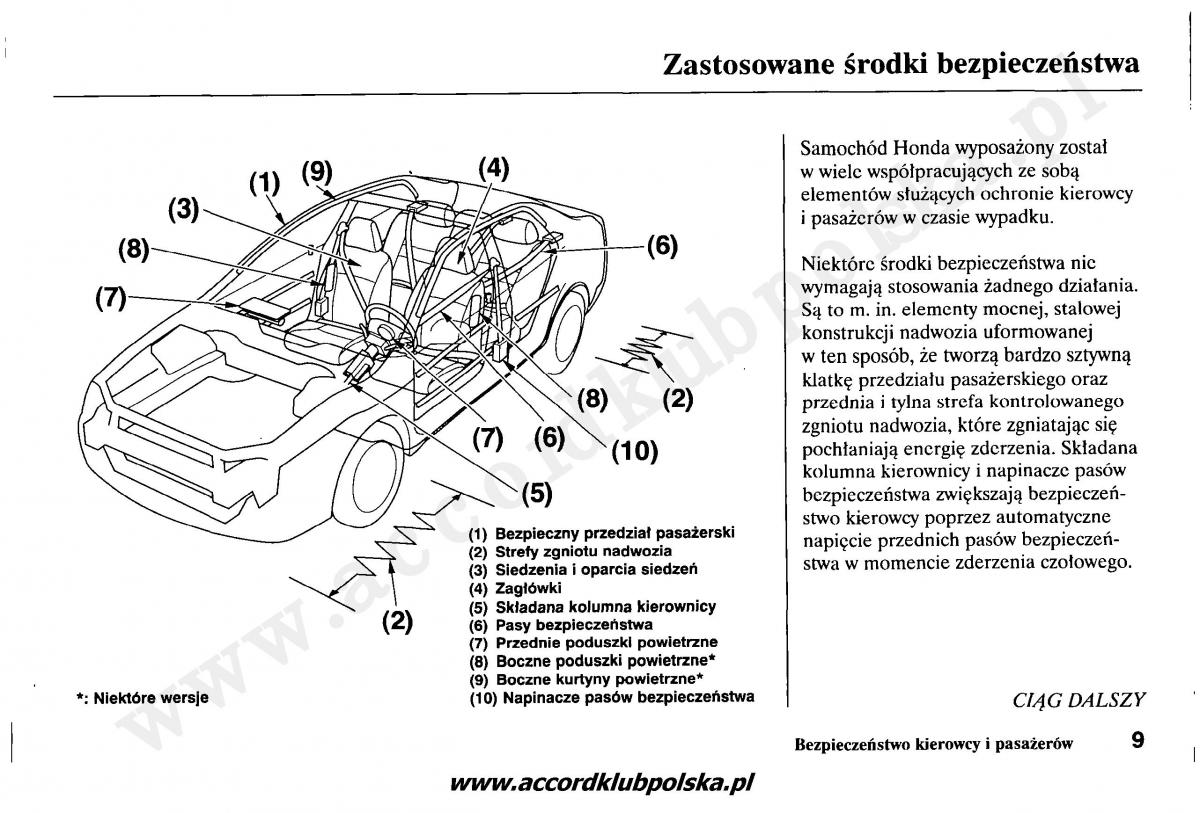 Honda Accord VII 7 instrukcja obslugi / page 13