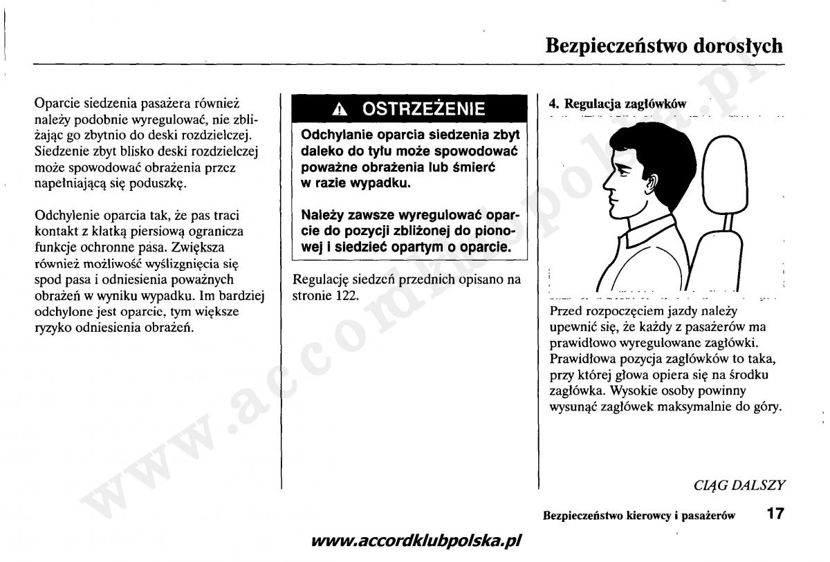 Honda Accord VII 7 instrukcja obslugi / page 21