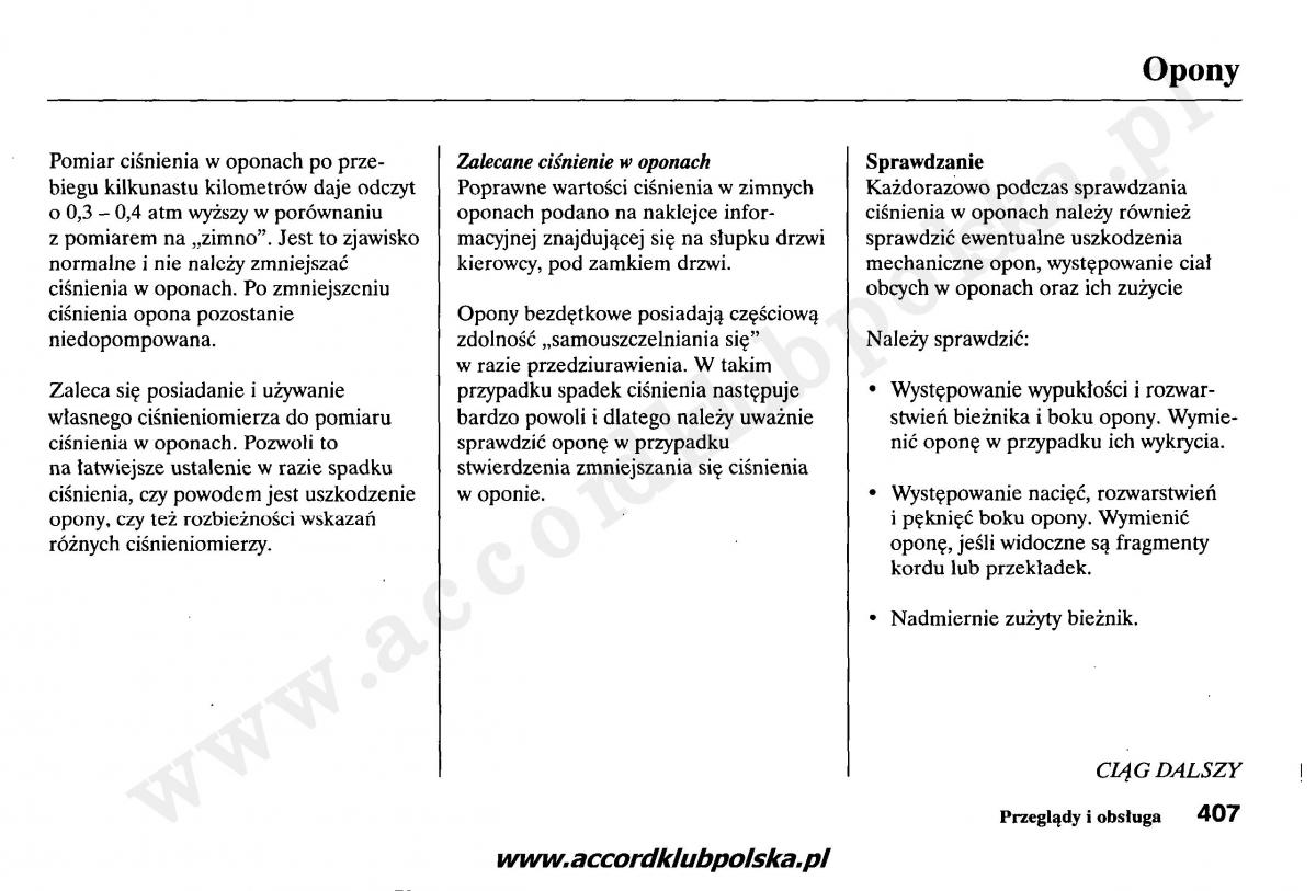 Honda Accord VII 7 instrukcja obslugi / page 411