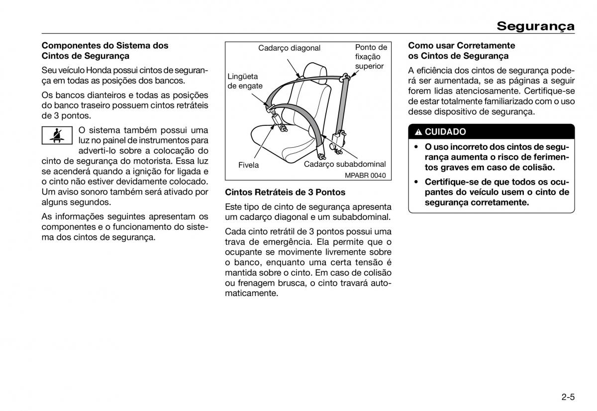 Honda Accord VII 7 manual del propietario / page 13