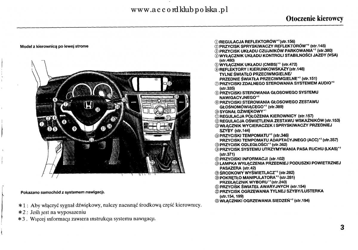 Honda Accord VIII 8 instrukcja obslugi / page 9