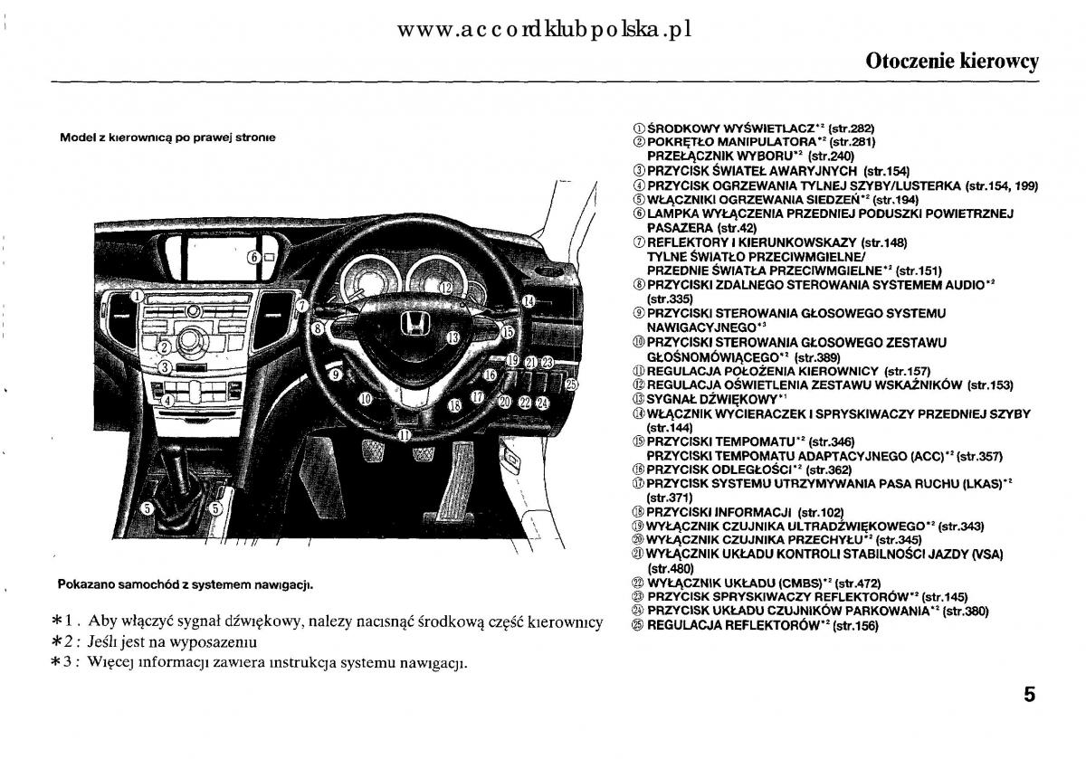Honda Accord VIII 8 instrukcja obslugi / page 11