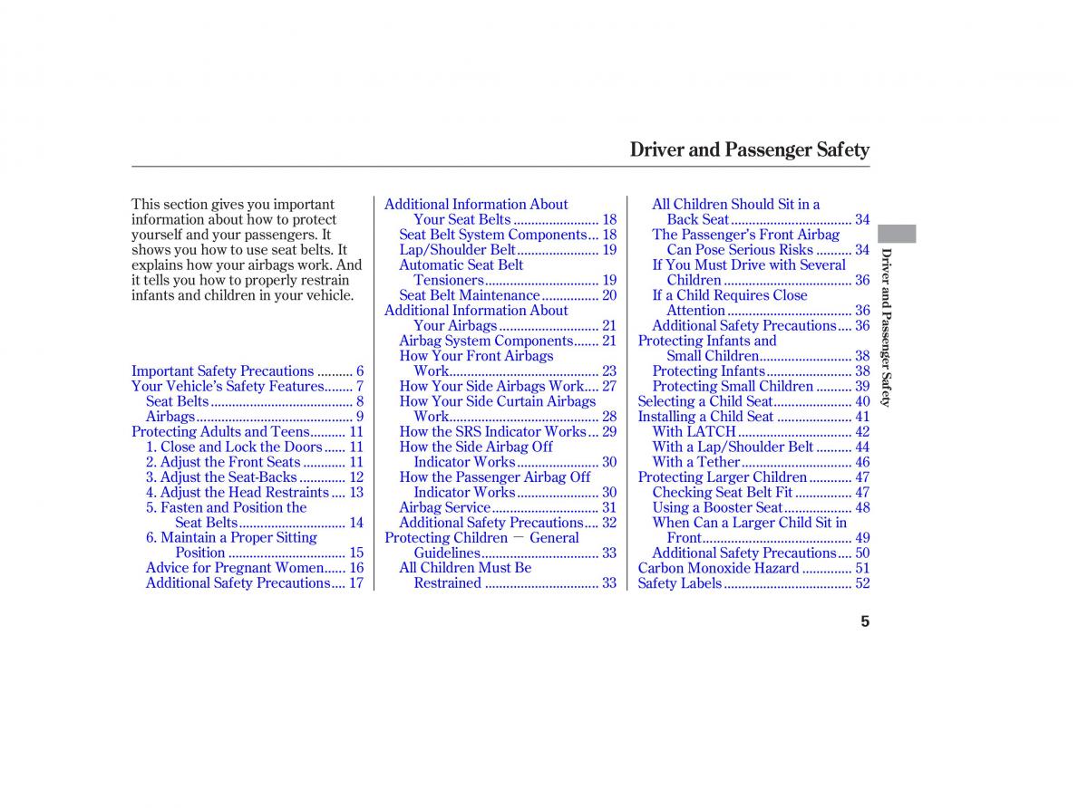 Honda Accord VIII 8 owners manual / page 20