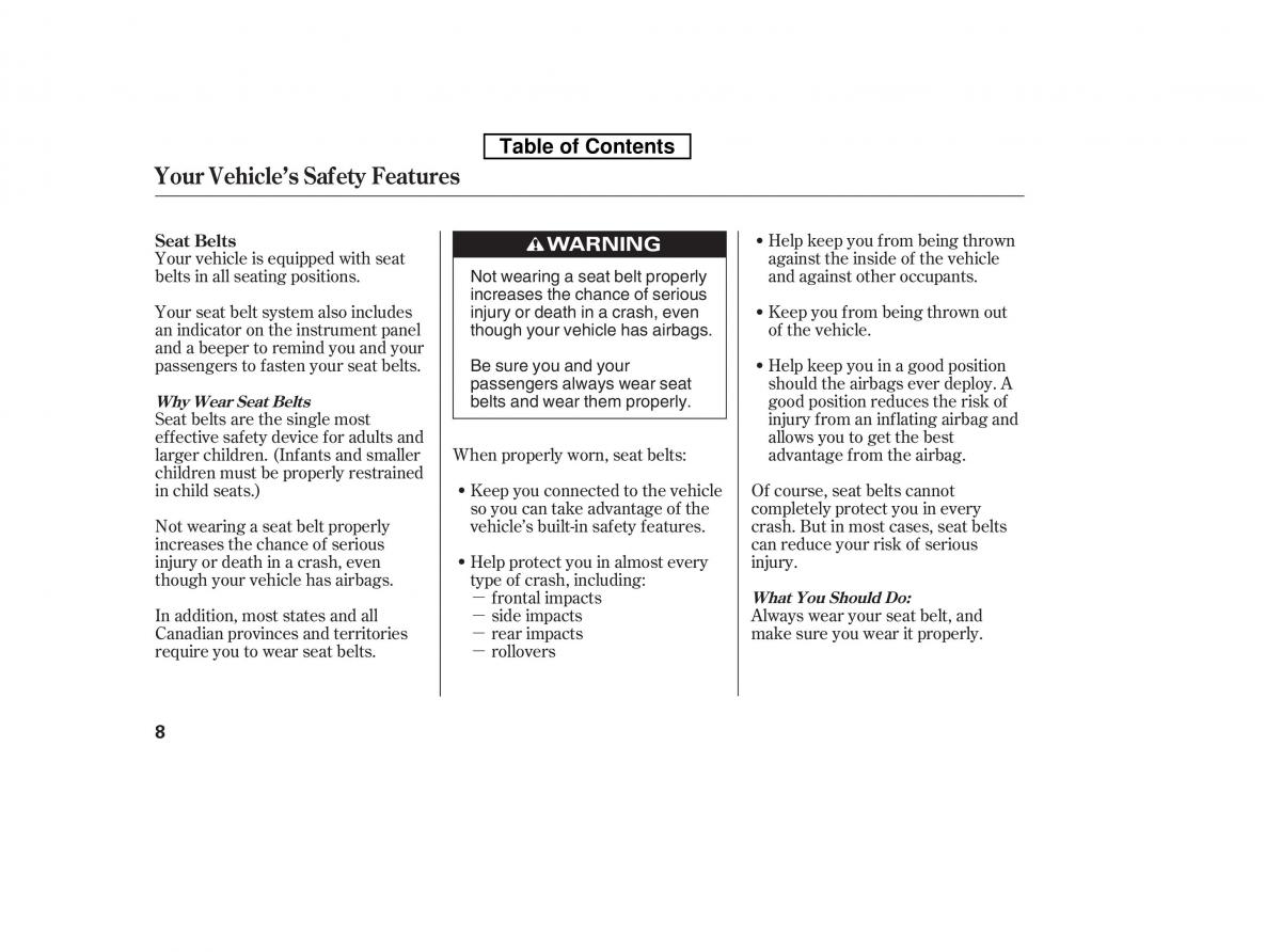 Honda Accord VIII 8 owners manual / page 23
