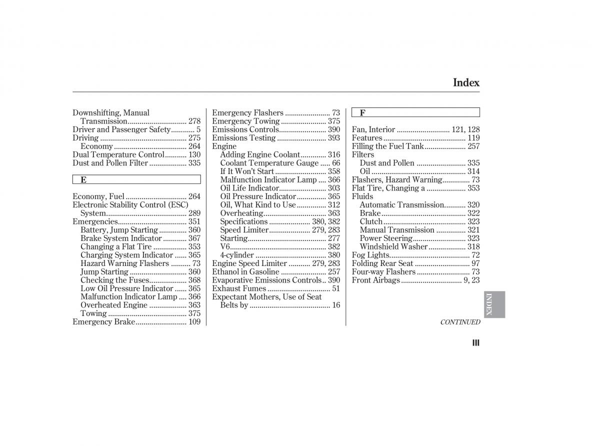 Honda Accord VIII 8 owners manual / page 3