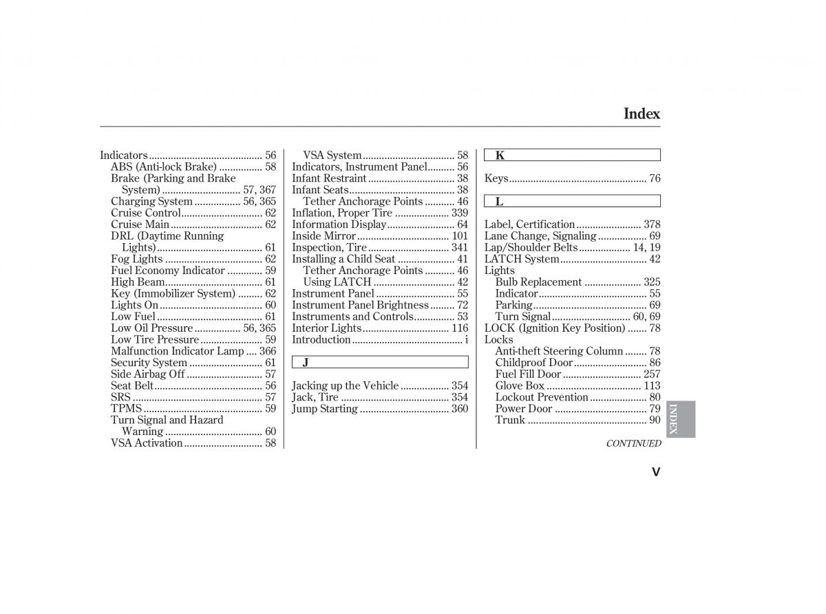 Honda Accord VIII 8 owners manual / page 5