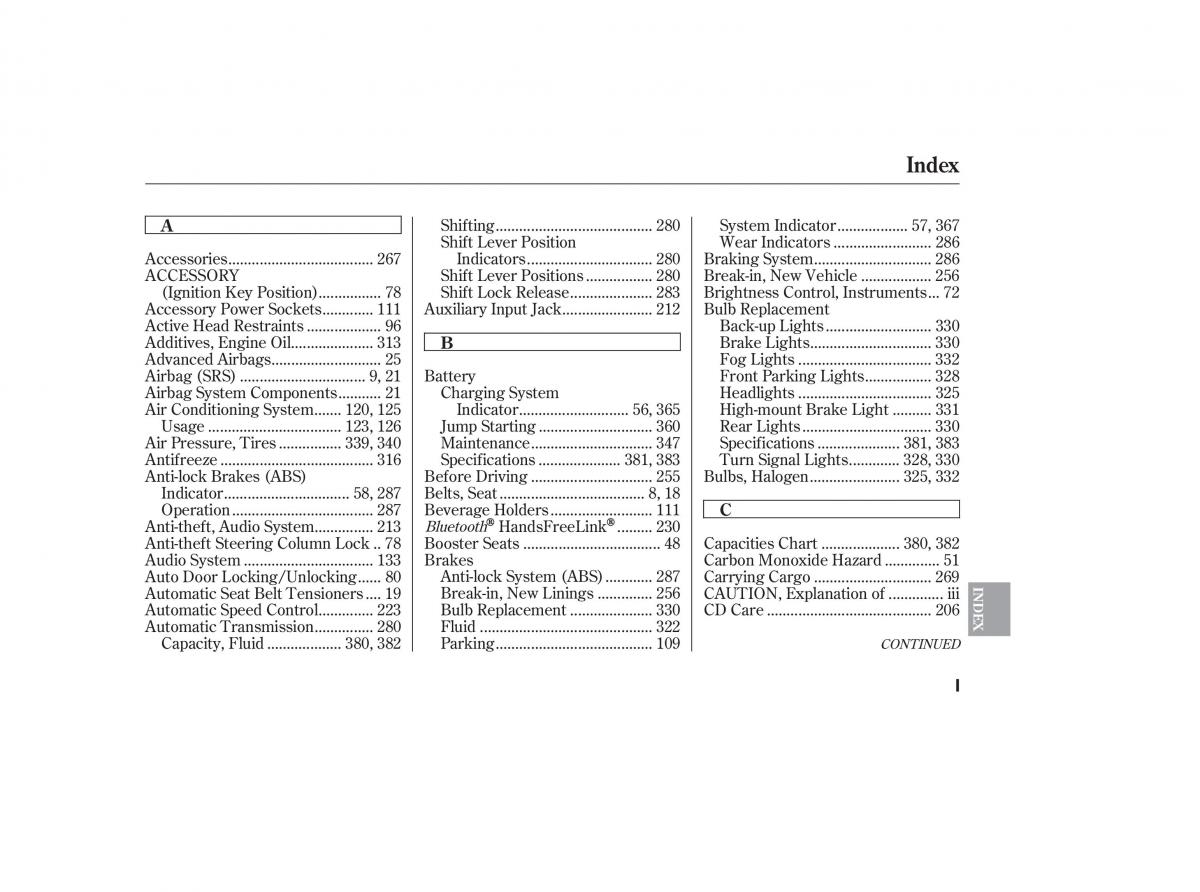 Honda Accord VIII 8 owners manual / page 1