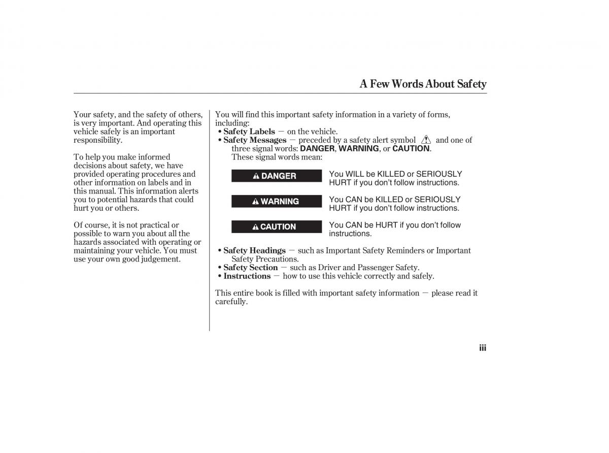 Honda Accord VIII 8 owners manual / page 14