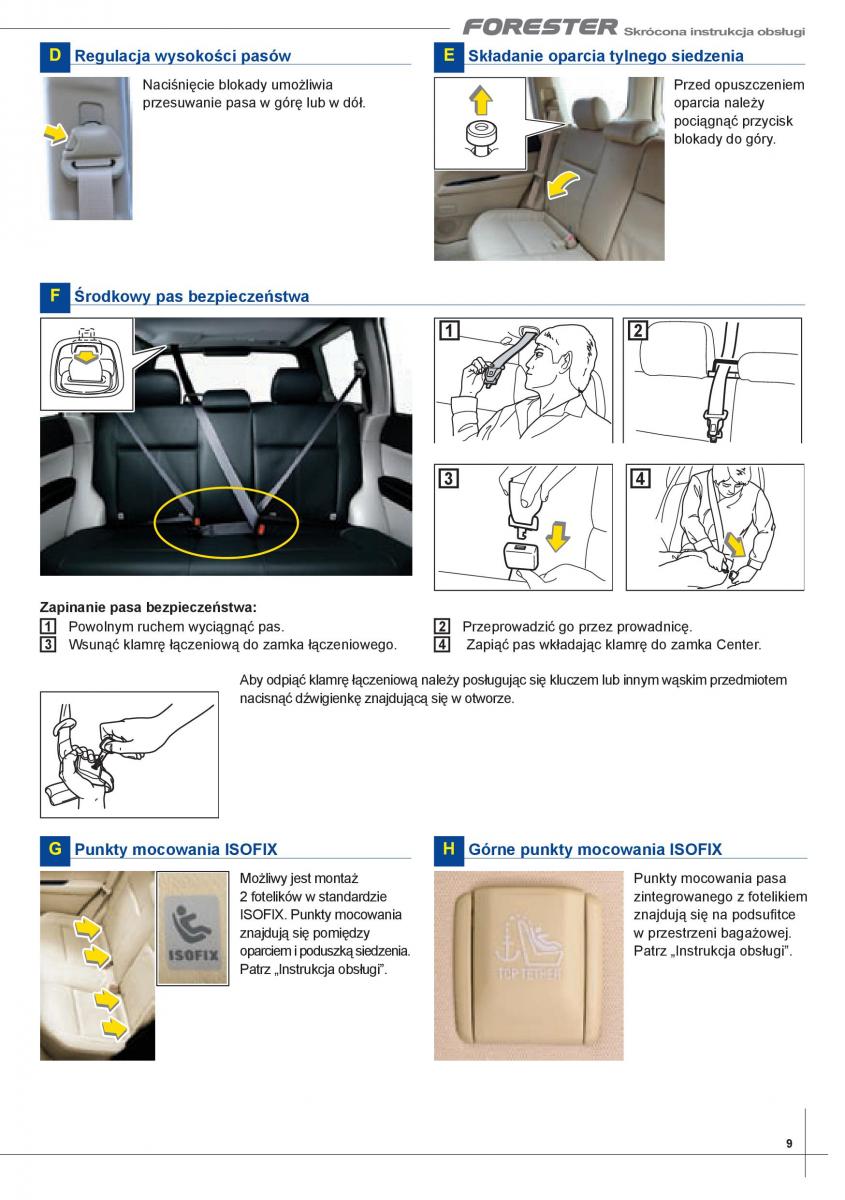 manual  Subaru Forester II 2 instrukcja / page 9