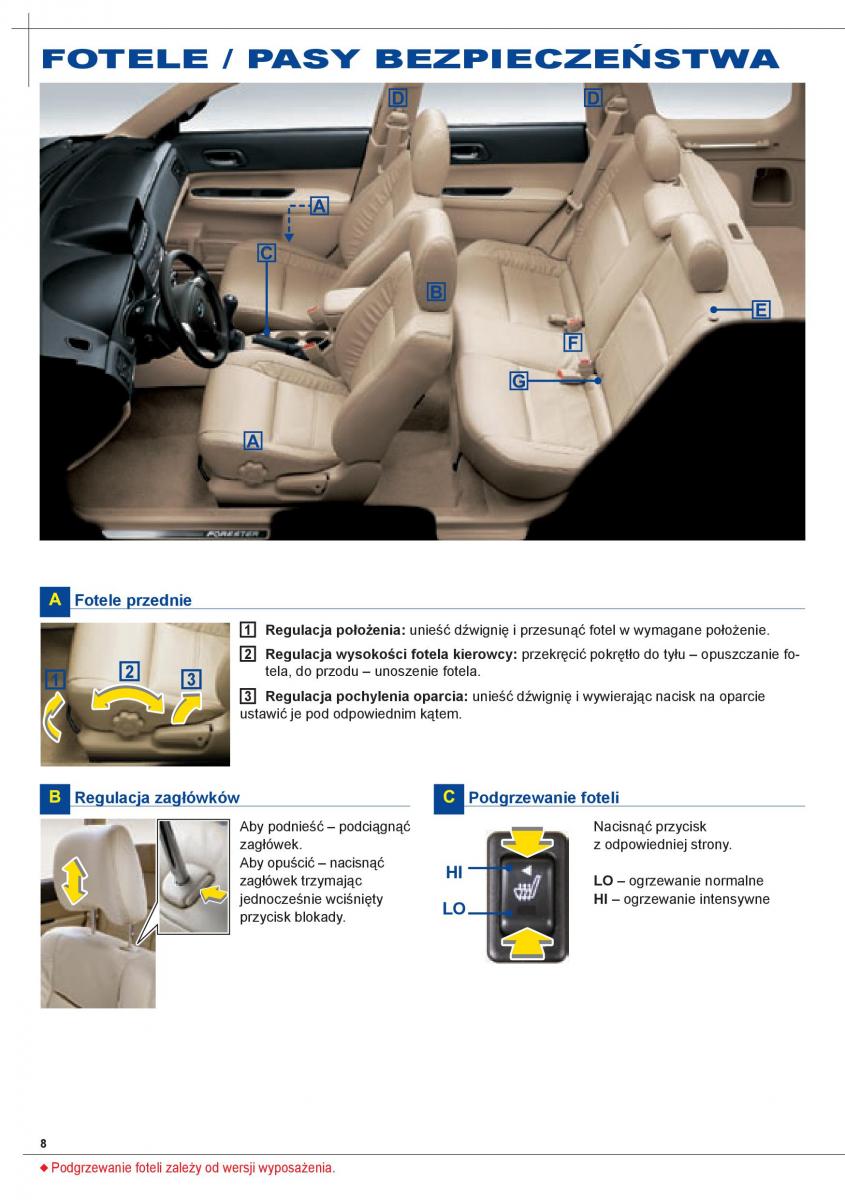 Subaru Forester II 2 instrukcja obslugi / page 8