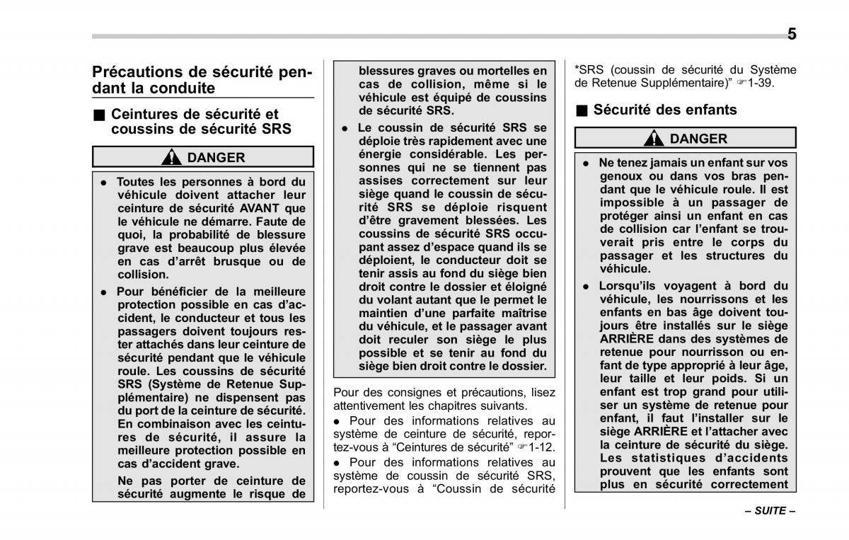 manual  Subaru Forester II 2 manuel du proprietaire / page 9