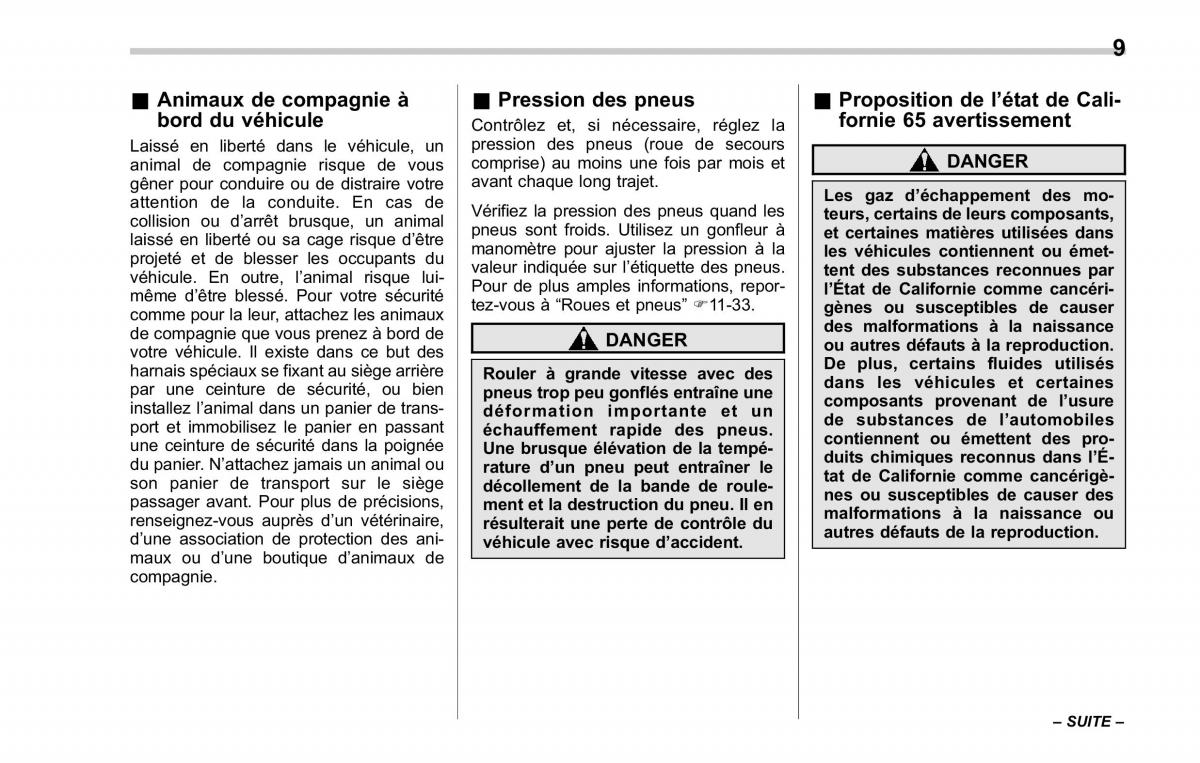 manual  Subaru Forester II 2 manuel du proprietaire / page 13