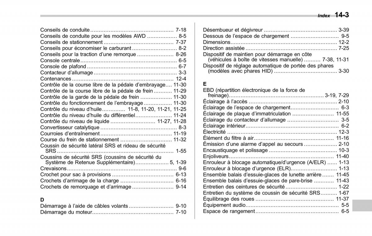 Subaru Forester II 2 manuel du proprietaire / page 423