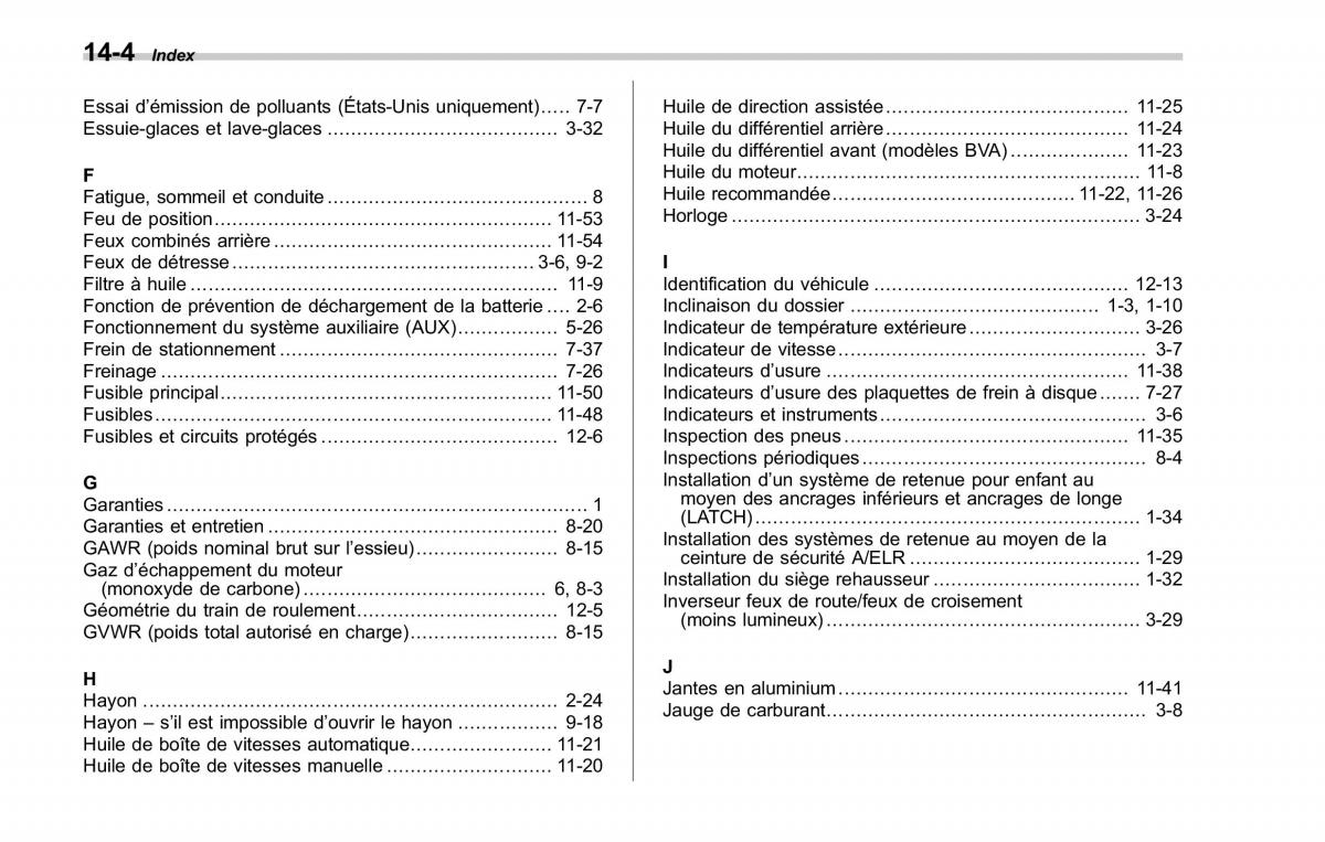 Subaru Forester II 2 manuel du proprietaire / page 424