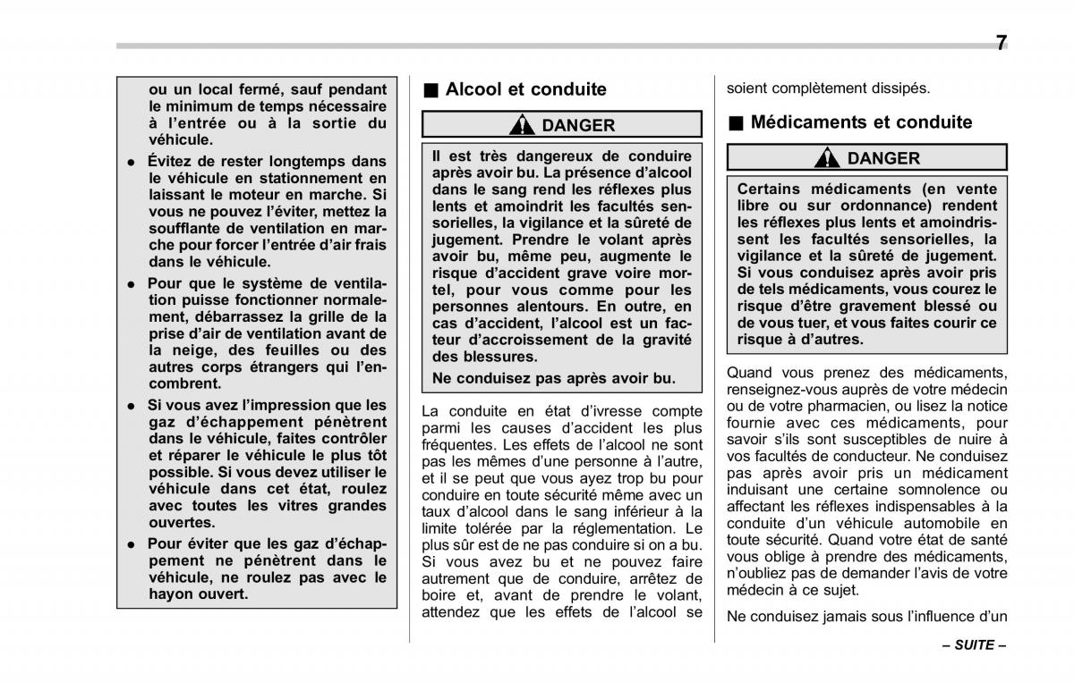 manual  Subaru Forester II 2 manuel du proprietaire / page 11