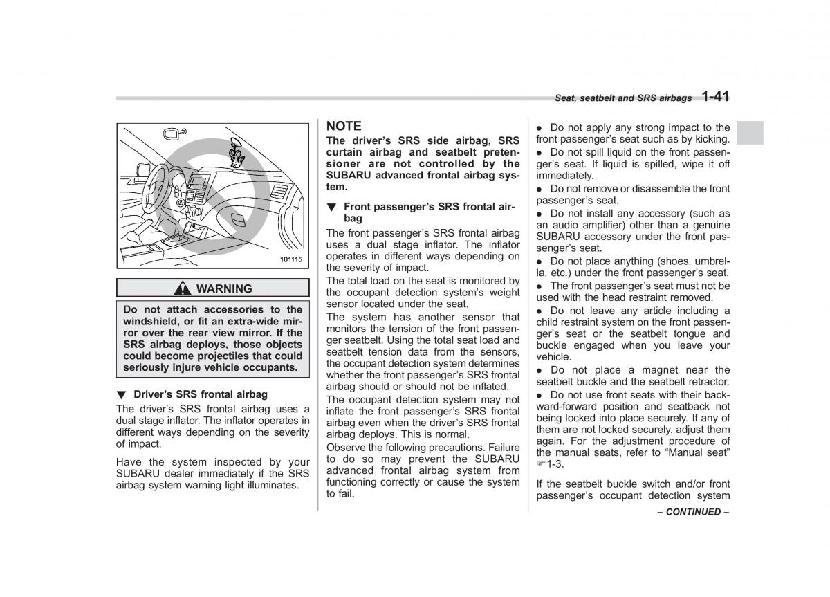 Subaru Forester III 3 owners manual / page 64