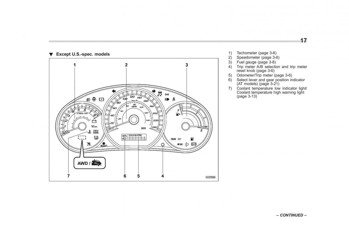 Subaru Forester III 3 owners manual / page 16